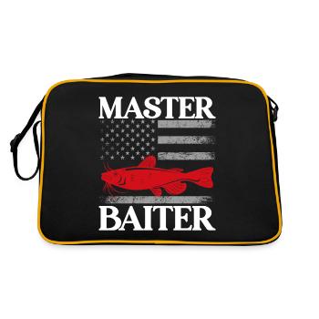 Master Baiter - Wels Catfish Hunter - Retro Tasche - Schwarz/Gold - Hinten