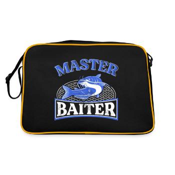 Master Baiter - Wels Catfish Hunter - Retro Tasche - Schwarz/Gold - Hinten