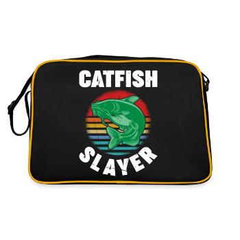 Wels Slayer - Wels Catfish Hunter - Retro Tasche - Schwarz/Gold - Hinten