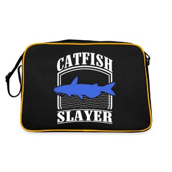 Wels Slayer - Wels Catfish Hunter - Retro Tasche - Schwarz/Gold - Hinten