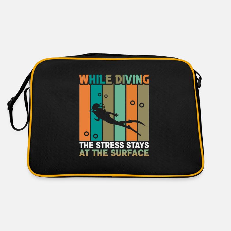 Scuba Diver Design Instructor Snorkeling Retro Bag
