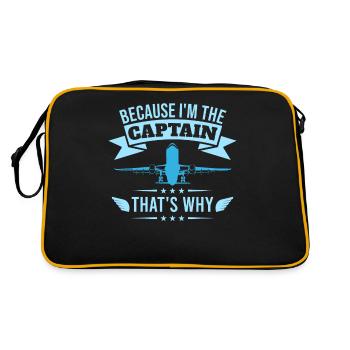 Parce que je suis le commandant de bord Pilot Flight Captain Flyer - Sac Retro - noir/or - Dos