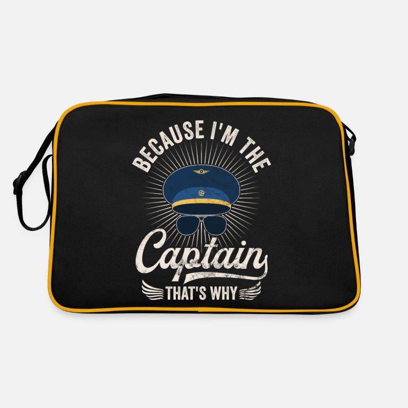 Because I'm the captain Pilot Flight Captain Flyer Retro Bag