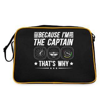 Parce que je suis le commandant de bord Pilot Flight Captain Flyer - Sac Retro - noir/or - Dos