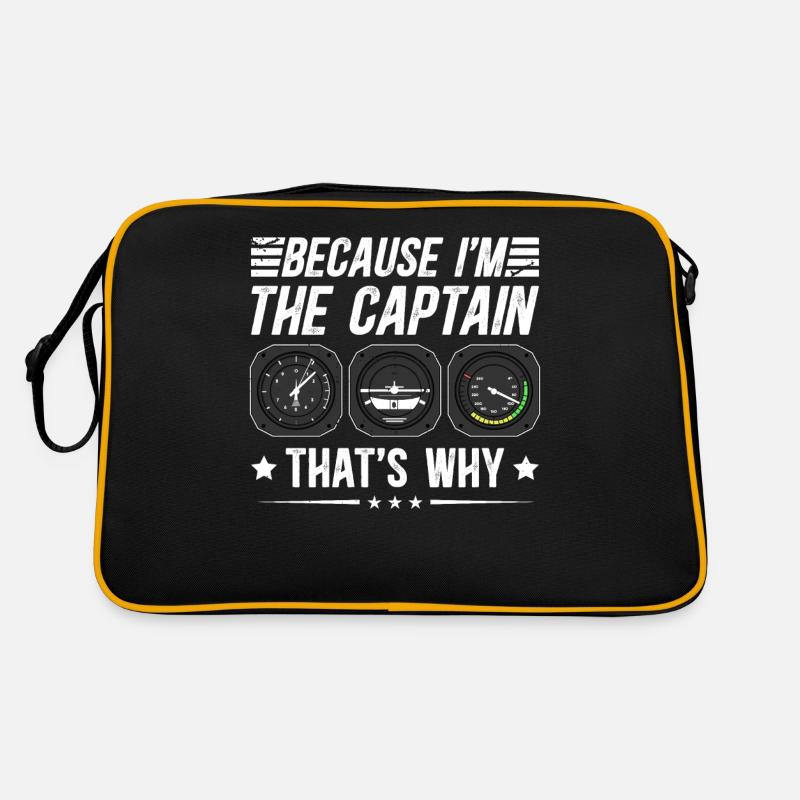 Because I'm the captain Pilot Flight Captain Flyer Retro Bag