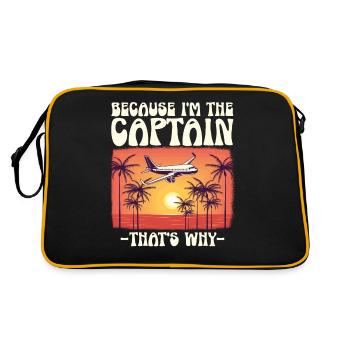 Parce que je suis le commandant de bord Pilot Flight Captain Flyer - Sac Retro - noir/or - Dos