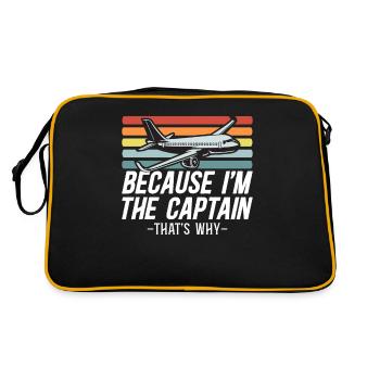 Parce que je suis le commandant de bord Pilot Flight Captain Flyer - Sac Retro - noir/or - Dos