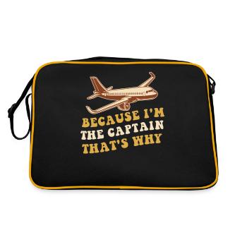 Parce que je suis le commandant de bord Pilot Flight Captain Flyer - Sac Retro - noir/or - Dos