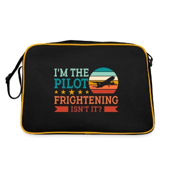 Ich Bin Pilot - Flugkaptiän Passagierflugzeug - Retro Tasche - Schwarz/Gold - Hinten