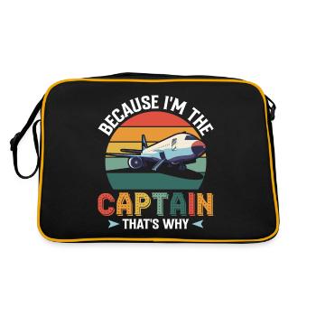 Parce que je suis le commandant de bord Pilot Flight Captain Flyer - Sac Retro - noir/or - Dos