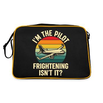 Ich Bin Pilot - Flugkaptiän Passagierflugzeug - Retro Tasche - Schwarz/Gold - Hinten