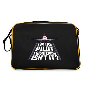 Ich Bin Pilot - Flugkaptiän Passagierflugzeug - Retro Tasche - Schwarz/Gold - Hinten