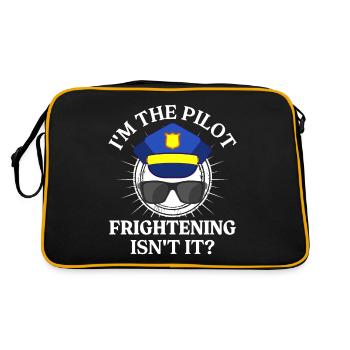 Ich Bin Pilot - Flugkaptiän Passagierflugzeug - Retro Tasche - Schwarz/Gold - Hinten