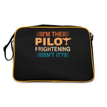 Ich Bin Pilot - Flugkaptiän Passagierflugzeug - Retro Tasche - Schwarz/Gold - Hinten