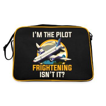 Ich Bin Pilot - Flugkaptiän Passagierflugzeug - Retro Tasche - Schwarz/Gold - Hinten