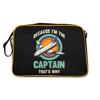 Parce que je suis le commandant de bord Pilot Flight Captain Flyer - Sac Retro - noir/or - Dos