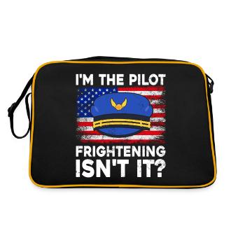 Ich Bin Pilot - Flugkaptiän Passagierflugzeug - Retro Tasche - Schwarz/Gold - Hinten