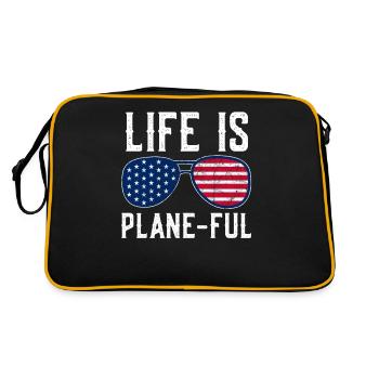 Airline Pilot Aviation Flugkapitän Jumbo Jet - Retro Tasche - Schwarz/Gold - Hinten