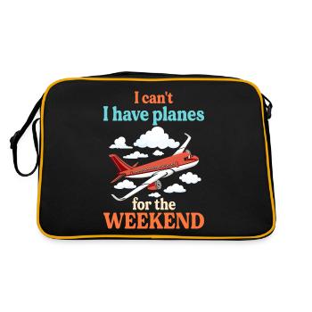 Airline Pilot Aviation Flugkapitän Jumbo Jet - Retro Tasche - Schwarz/Gold - Hinten