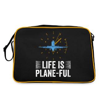 Airline Pilot Aviation Flugkapitän Jumbo Jet - Retro Tasche - Schwarz/Gold - Hinten