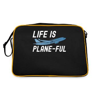 Airline Pilot Aviation Flugkapitän Jumbo Jet - Retro Tasche - Schwarz/Gold - Hinten