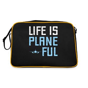 Airline Pilot Aviation Flugkapitän Jumbo Jet - Retro Tasche - Schwarz/Gold - Hinten