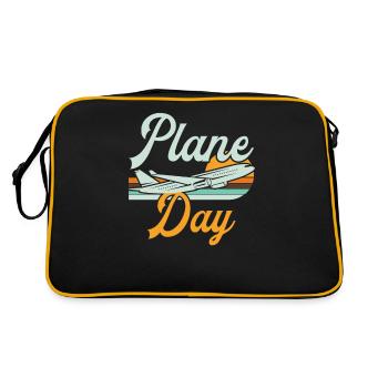 Flugkapitän Airline Flieger Pilot Jumbo Jet - Retro Tasche - Schwarz/Gold - Hinten