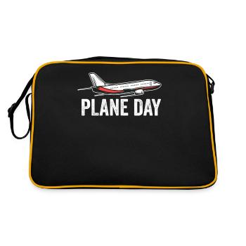 Flugkapitän Airline Flieger Pilot Jumbo Jet - Retro Tasche - Schwarz/Gold - Hinten