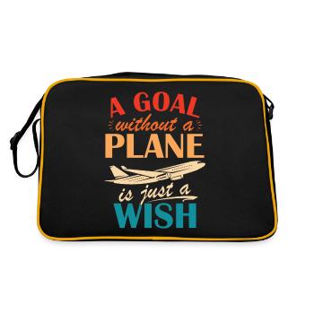 Flugkapitän Airline Flieger Pilot Jumbo Jet - Retro Tasche - Schwarz/Gold - Hinten
