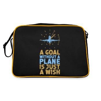 Flugkapitän Airline Flieger Pilot Jumbo Jet - Retro Tasche - Schwarz/Gold - Hinten