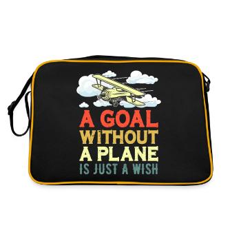 Flugkapitän Airline Flieger Pilot Jumbo Jet - Retro Tasche - Schwarz/Gold - Hinten