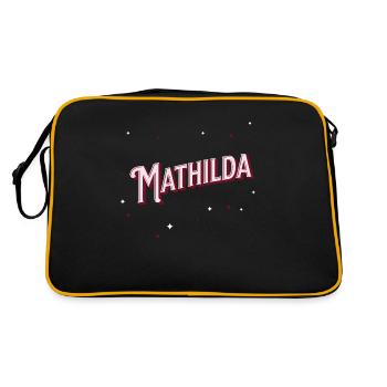 Mathilda Namen personalisiert - Retro Tasche - Schwarz/Gold - Hinten