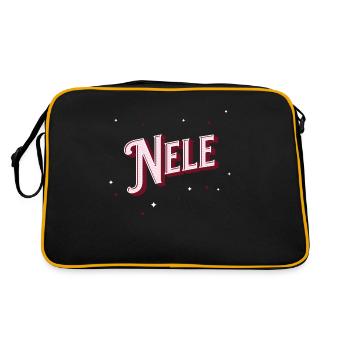 Nele Namen personalisiert - Retro Tasche - Schwarz/Gold - Hinten