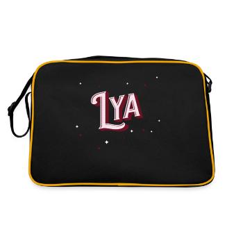 Lya name personalized - Retro Bag - black/gold - Back
