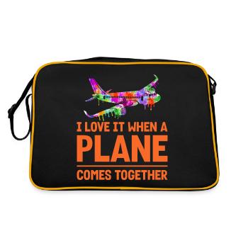 Airline Pilot Flugzeug Aircraft Pun - Retro Bag - black/gold - Back