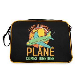 Pilot Flugzeug Aircraft - Retro Bag - black/gold - Back
