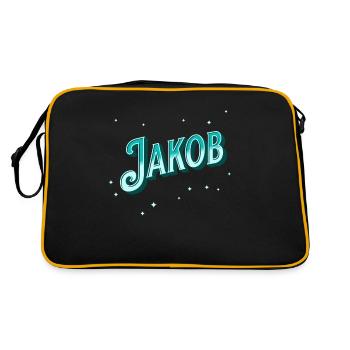 Nom Jakob personnalisé - Sac Retro - noir/or - Dos