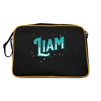 Liam name personalized - Retro Bag - black/gold - Back