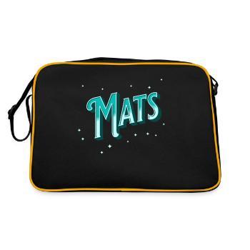 Mat's name personalized - Retro Bag - black/gold - Back