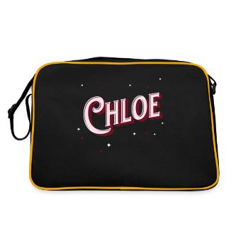 Chloe Namen personalisiert - Retro Tasche - Schwarz/Gold - Hinten