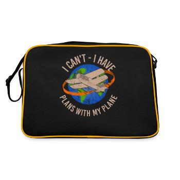 Jeu de mots d’aviation de pilote de ligne pour un pilote de compagnie - Sac Retro - noir/or - Dos