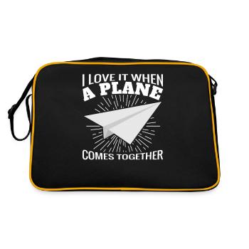 Jeu de mots d’aviation de pilote de ligne pour un pilote de compagnie - Sac Retro - noir/or - Dos