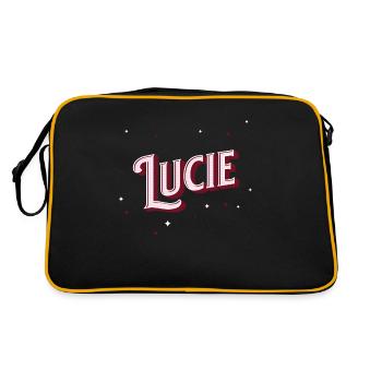 Lucie name personalized - Retro Bag - black/gold - Back