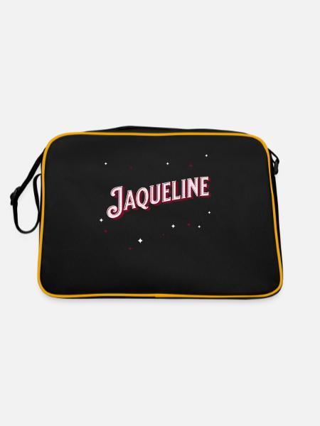 Jaqueline Namen personalisiert - Retro Tasche - Schwarz/Gold