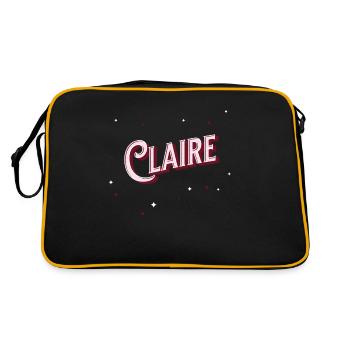 Nom claire personnalisé - Sac Retro - noir/or - Dos