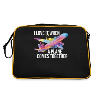 Love It Plane comes for a cargo pilot - Retro Bag - black/gold - Back
