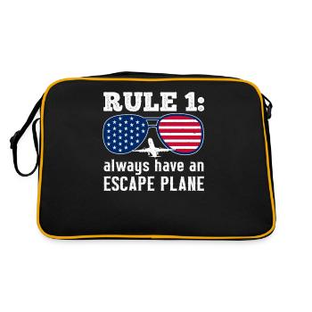 Always have an escape plane pun pilot - Retro Bag - black/gold - Back