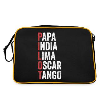 Alphabet Pilot Aviation FM Airband Pilote de ligne - Sac Retro - noir/or - Dos