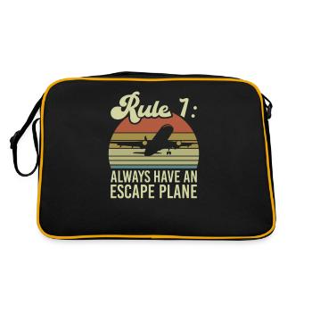 Escape plane pun for a cargo pilot - Retro Bag - black/gold - Back