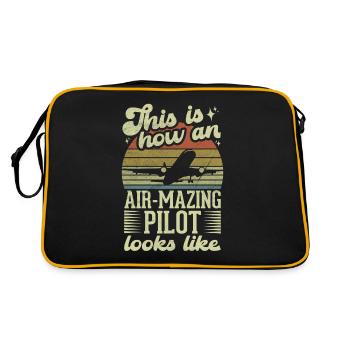 Aircraft Pun Airmazing Pilot - Pilote de ligne - Sac Retro - noir/or - Dos
